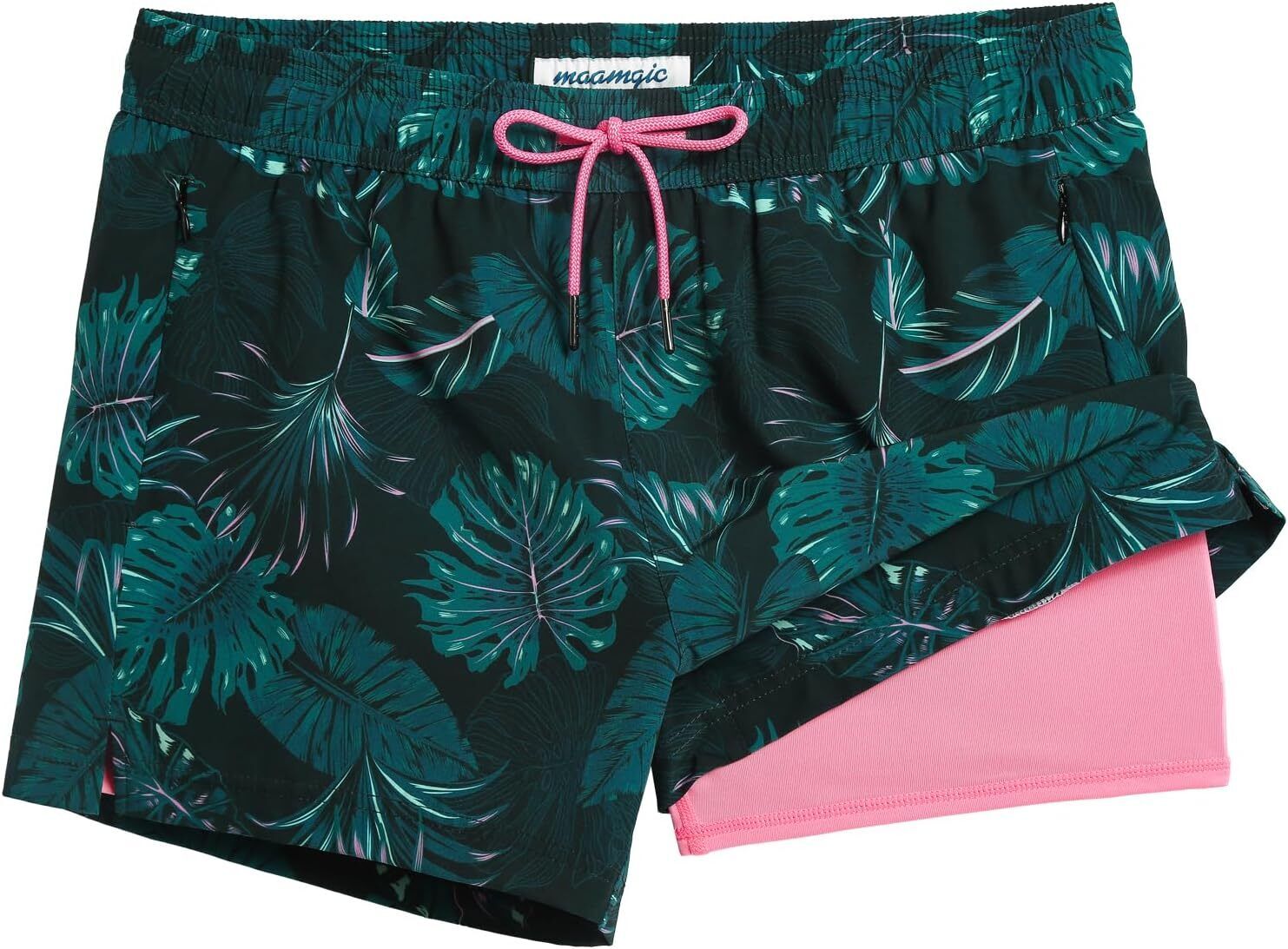Men's Quick-Dry Swim Trunks with Compression Liner Stretch Fabric Zipper Pockets - Picture 47 of 47