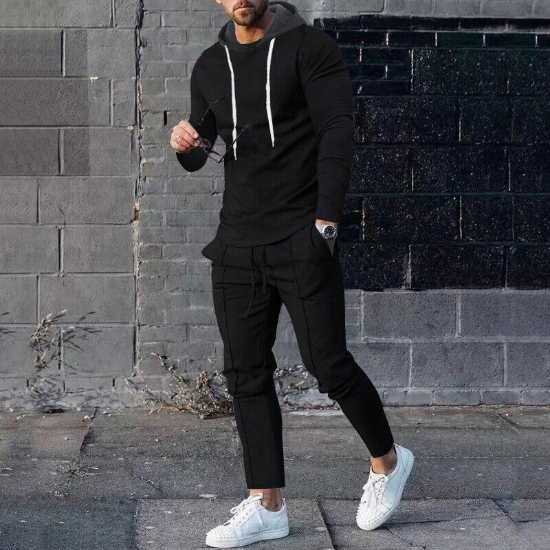 Chándales para Hombres Conjunto de 2 Piezas Traje de Sudor Informal Trajes para Correr Conjunto Atlético - Imagen 21 de 21