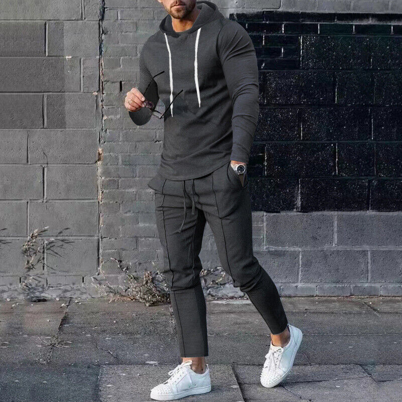 Chándales para Hombres Conjunto de 2 Piezas Traje de Sudor Informal Trajes para Correr Conjunto Atlético - Imagen 19 de 21