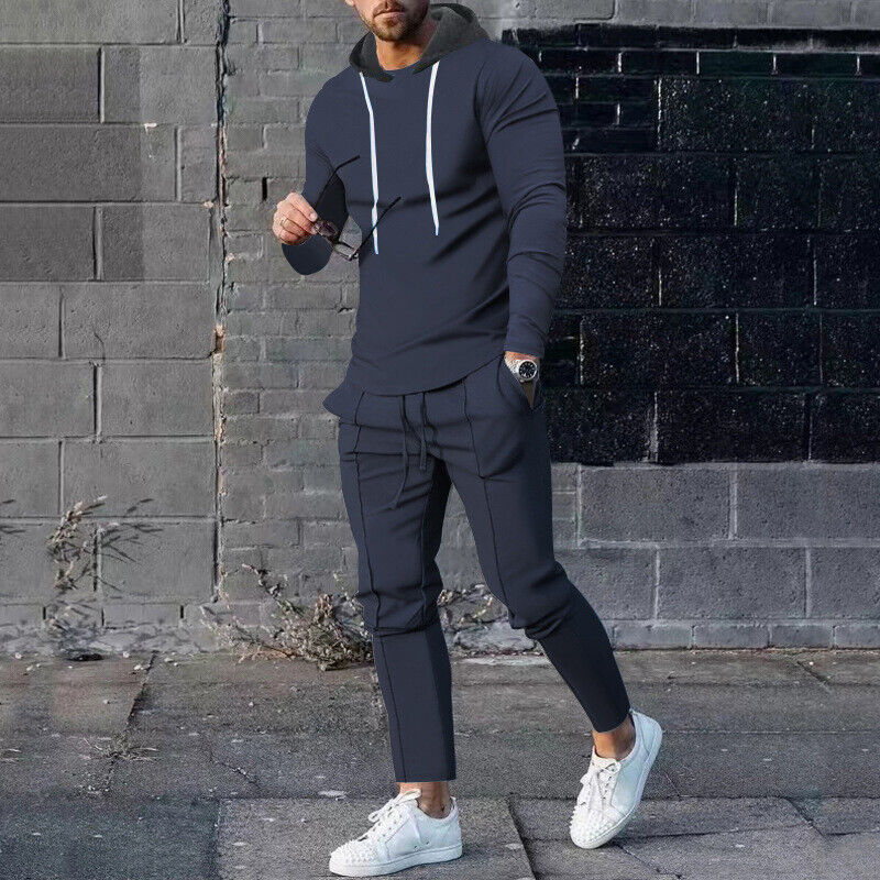 Chándales para Hombres Conjunto de 2 Piezas Traje de Sudor Informal Trajes para Correr Conjunto Atlético - Imagen 20 de 21