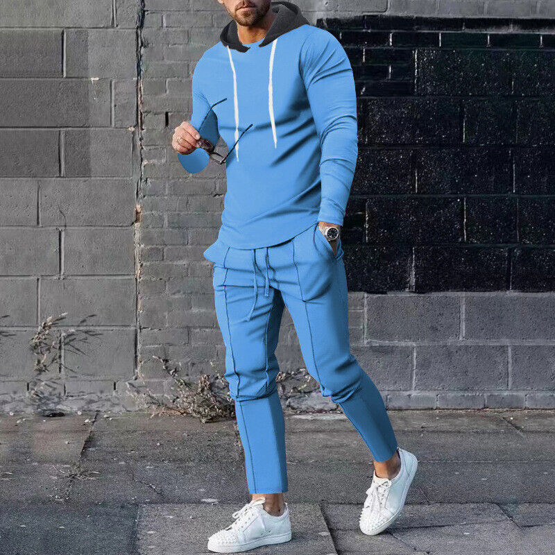 Chándales para Hombres Conjunto de 2 Piezas Traje de Sudor Informal Trajes para Correr Conjunto Atlético - Imagen 17 de 21