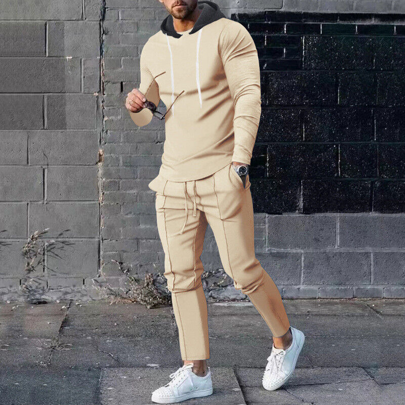 Chándales para Hombres Conjunto de 2 Piezas Traje de Sudor Informal Trajes para Correr Conjunto Atlético - Imagen 16 de 21