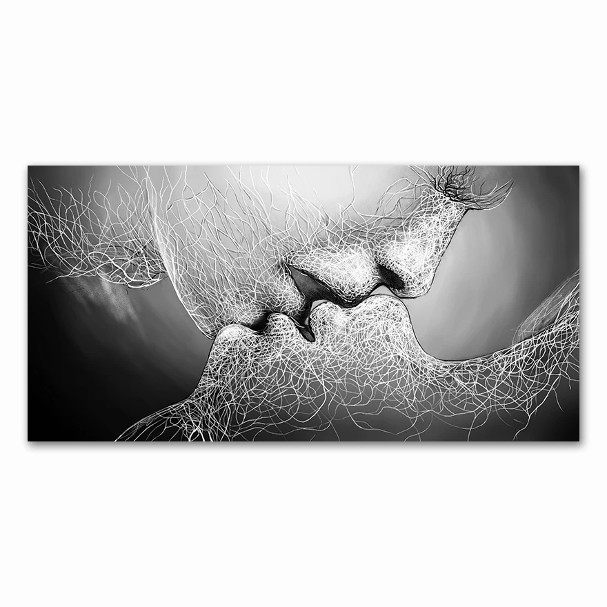 Love Kiss Abstract Canvas Painting Wall Art Posters Prints Mural - Picture 6 of 6
