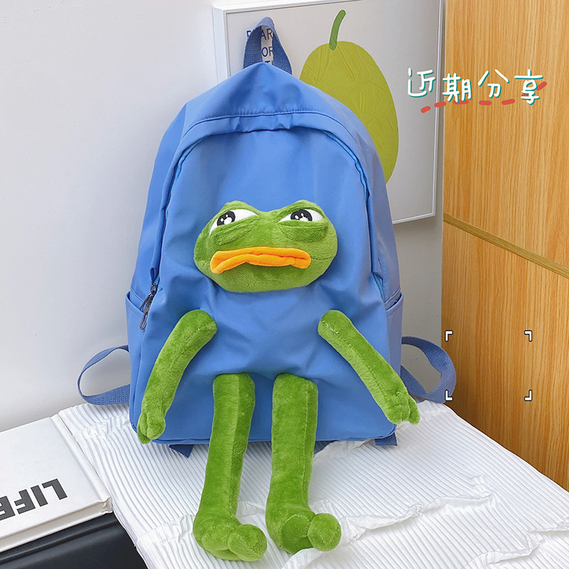 Mochila de muñeca de peluche Sad Frog 2025 divertida linda bolsa de gran capacidad - Imagen 29 de 31
