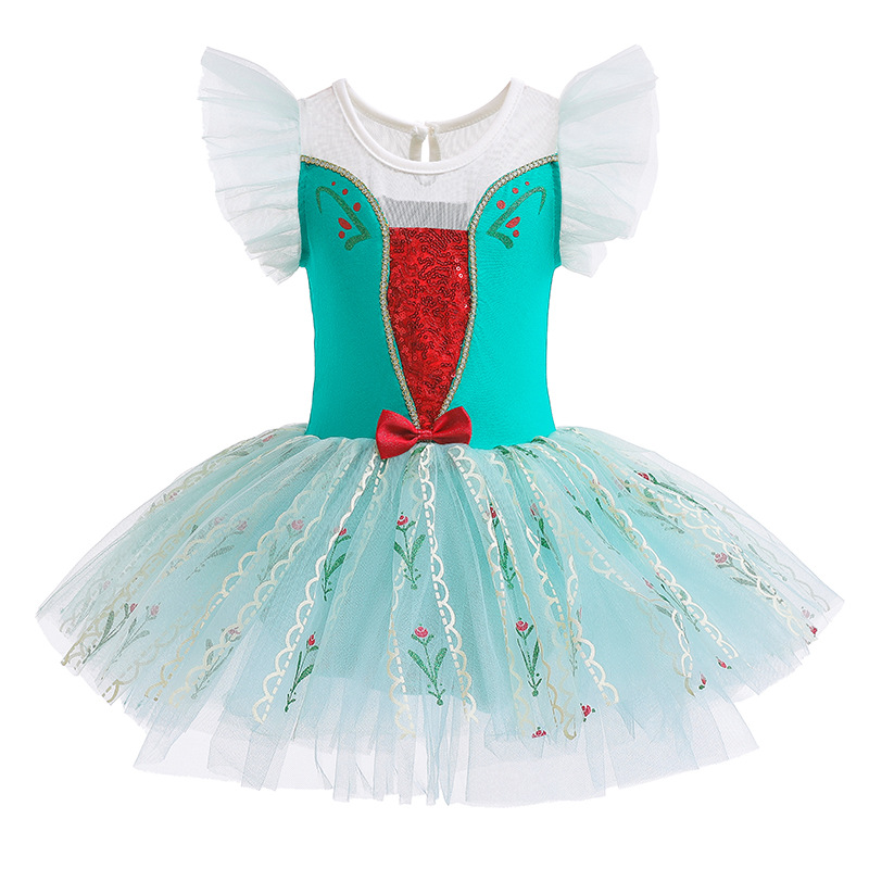 Girls Ballerina Ballet Dance Dress Elsa Snow White Leotard Tutu Skirts Costumes - Picture 28 of 64