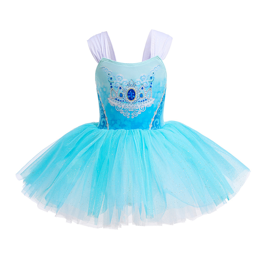 Girls Ballerina Ballet Dance Dress Elsa Snow White Leotard Tutu Skirts Costumes - Picture 48 of 64