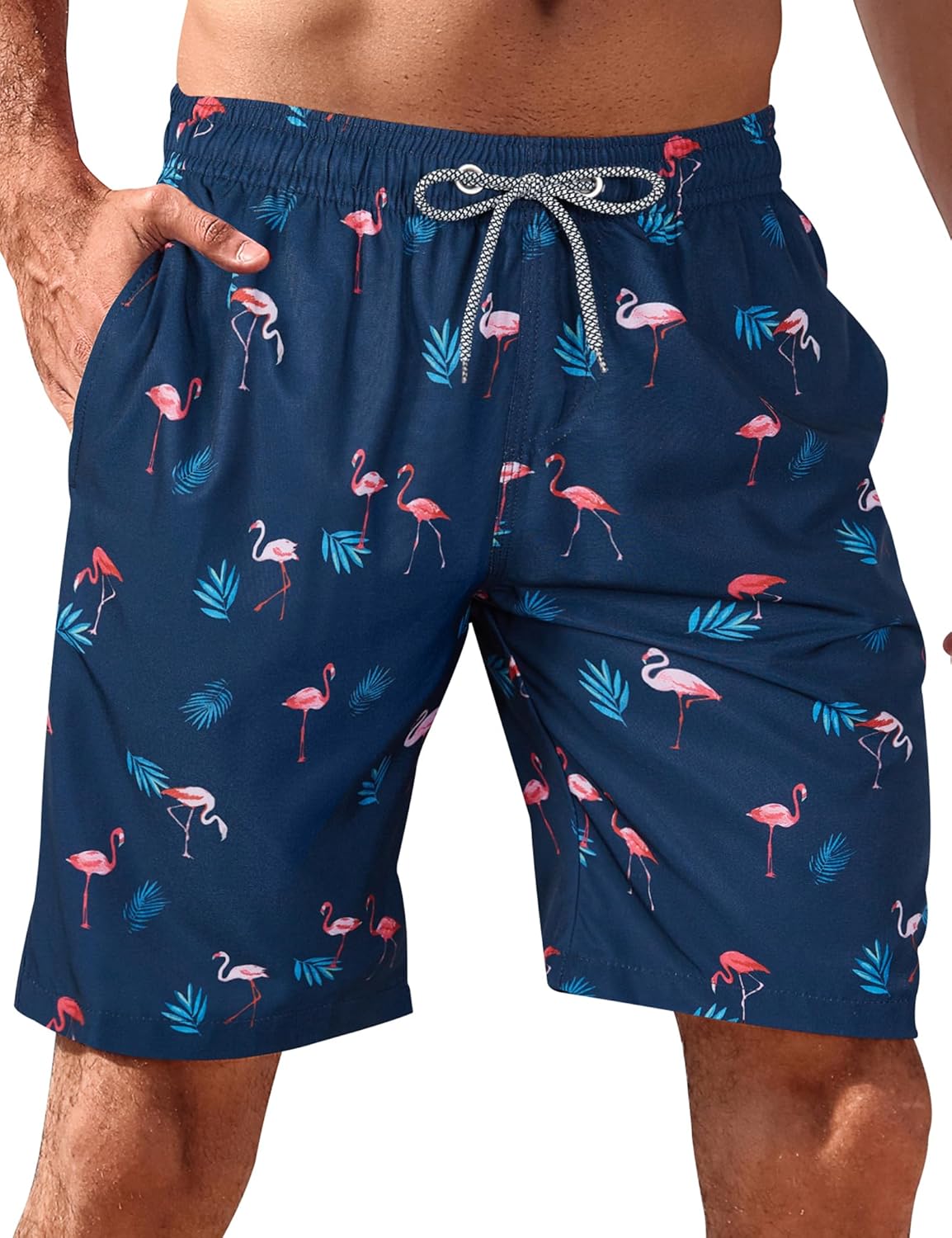Men's 9" Quick-Dry Stretch Swim Trunks with Mesh Lining & Pockets - Picture 26 of 47