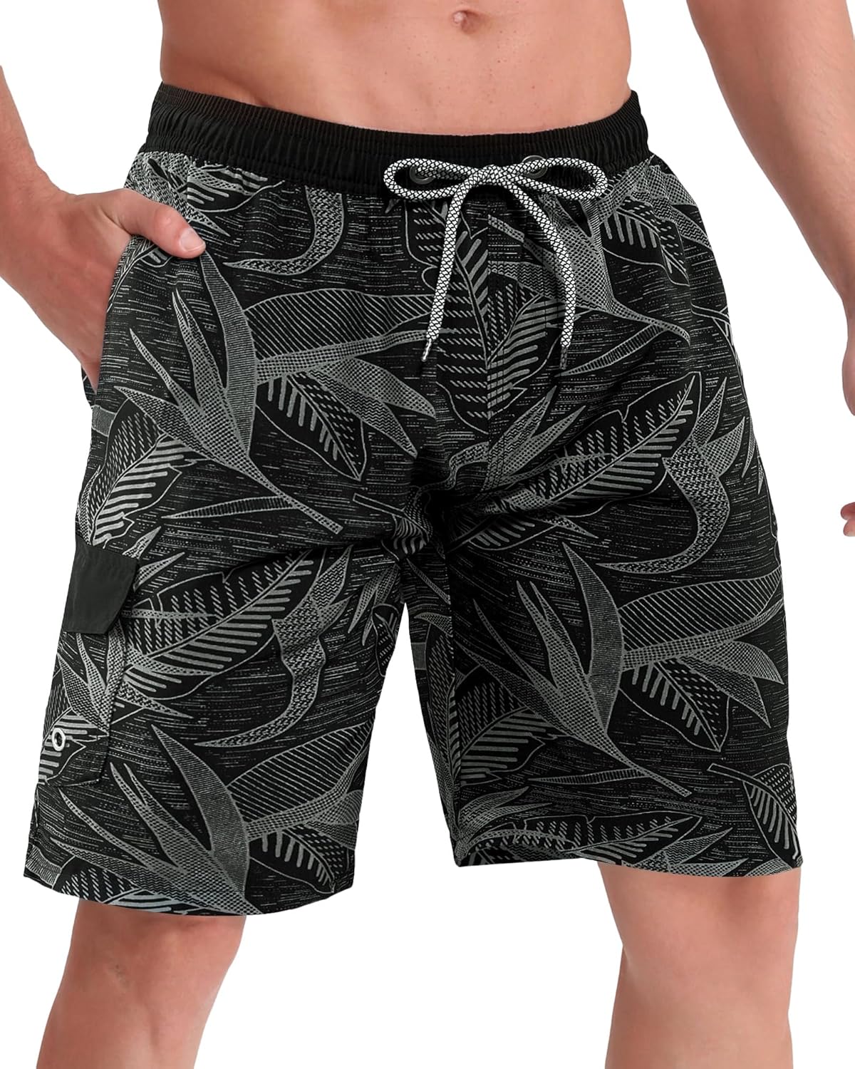 Men's 9" Quick-Dry Stretch Swim Trunks with Mesh Lining & Pockets - Picture 30 of 47