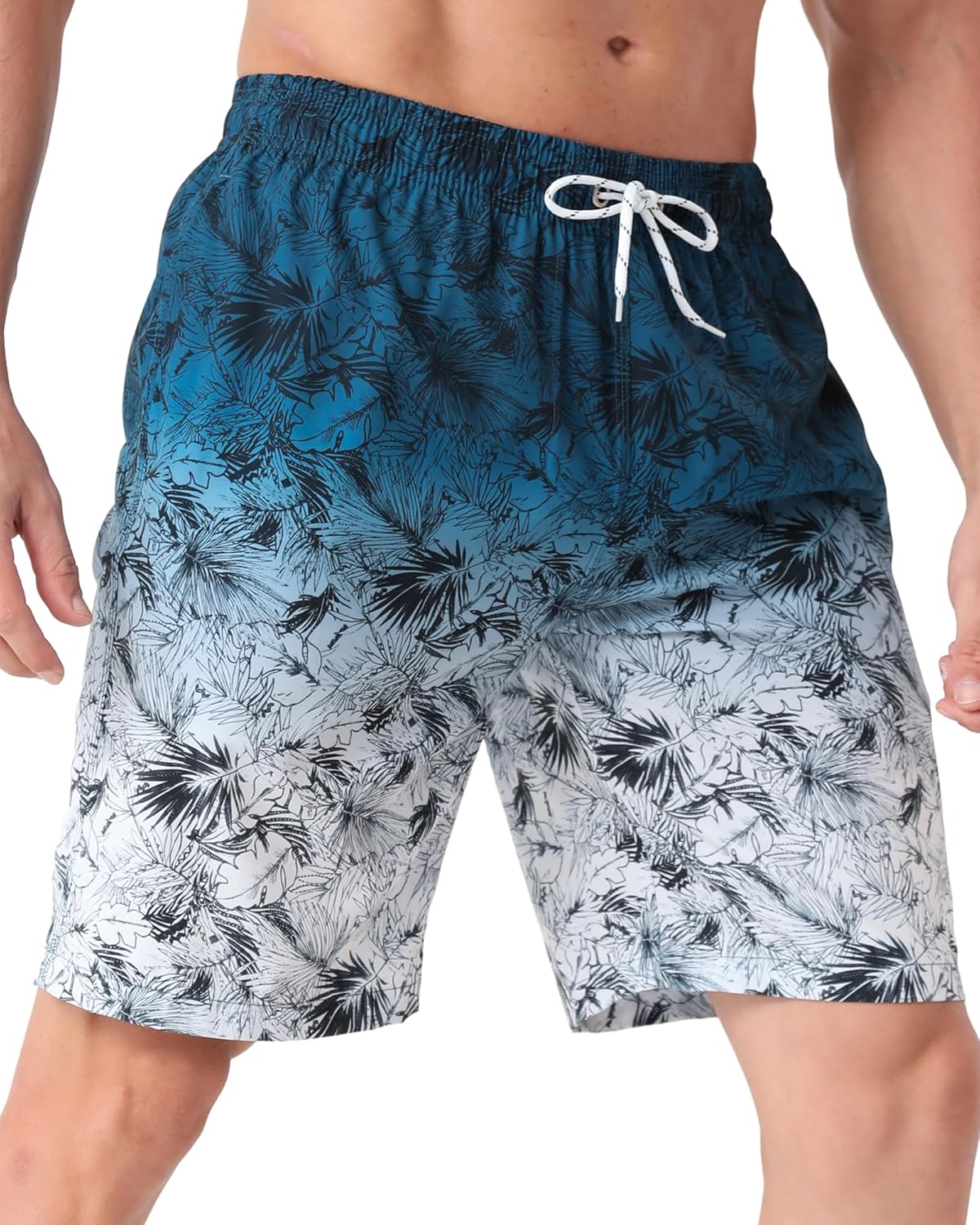 Men's 9" Quick-Dry Stretch Swim Trunks with Mesh Lining & Pockets - Picture 35 of 47