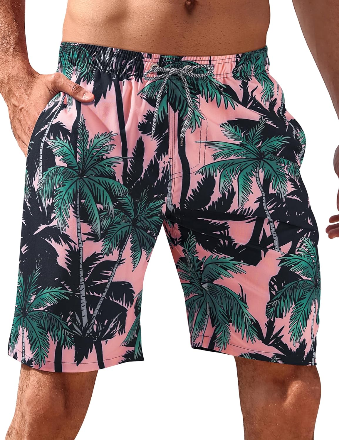 Men's 9" Quick-Dry Stretch Swim Trunks with Mesh Lining & Pockets - Picture 38 of 47