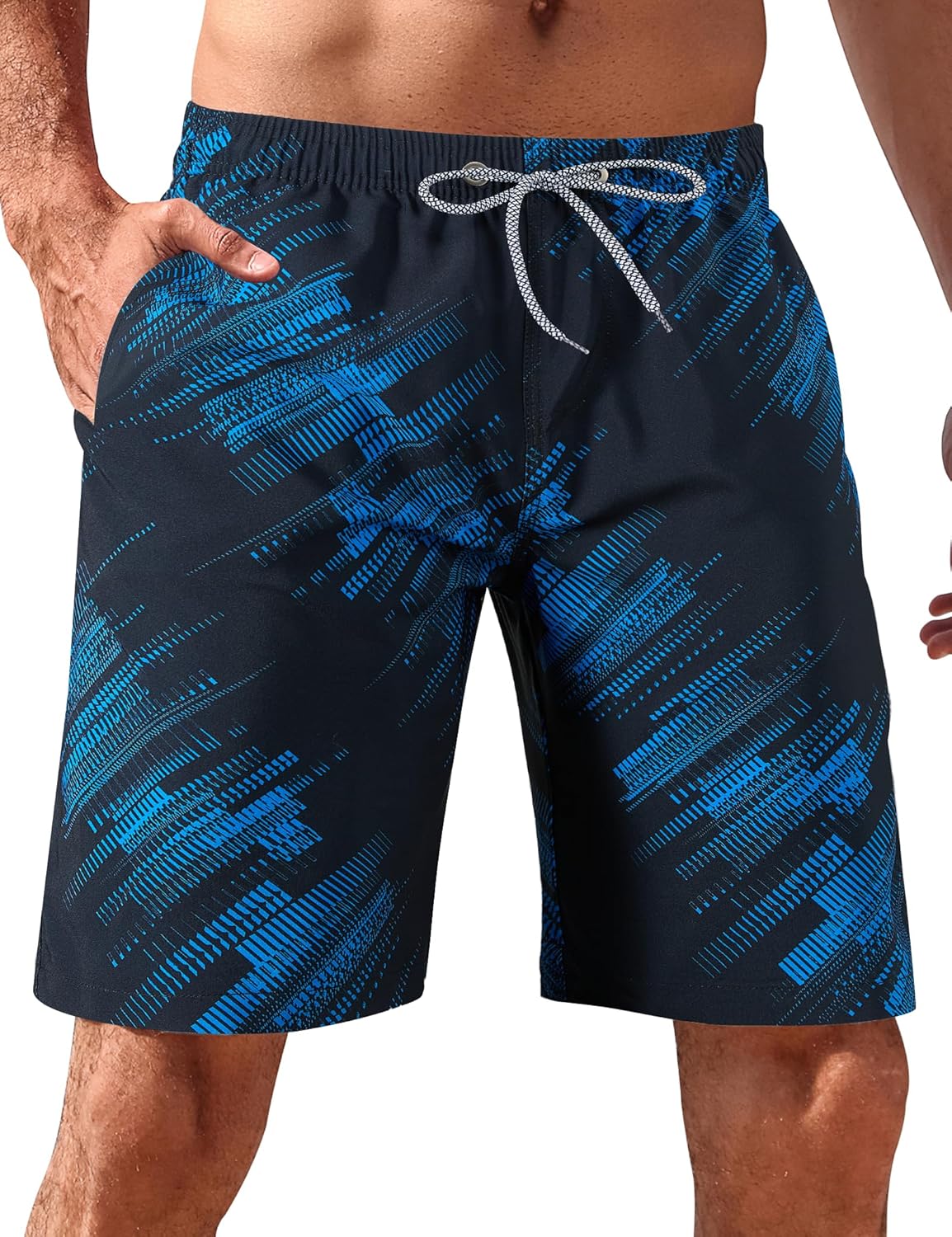 Men's 9" Quick-Dry Stretch Swim Trunks with Mesh Lining & Pockets - Picture 39 of 47