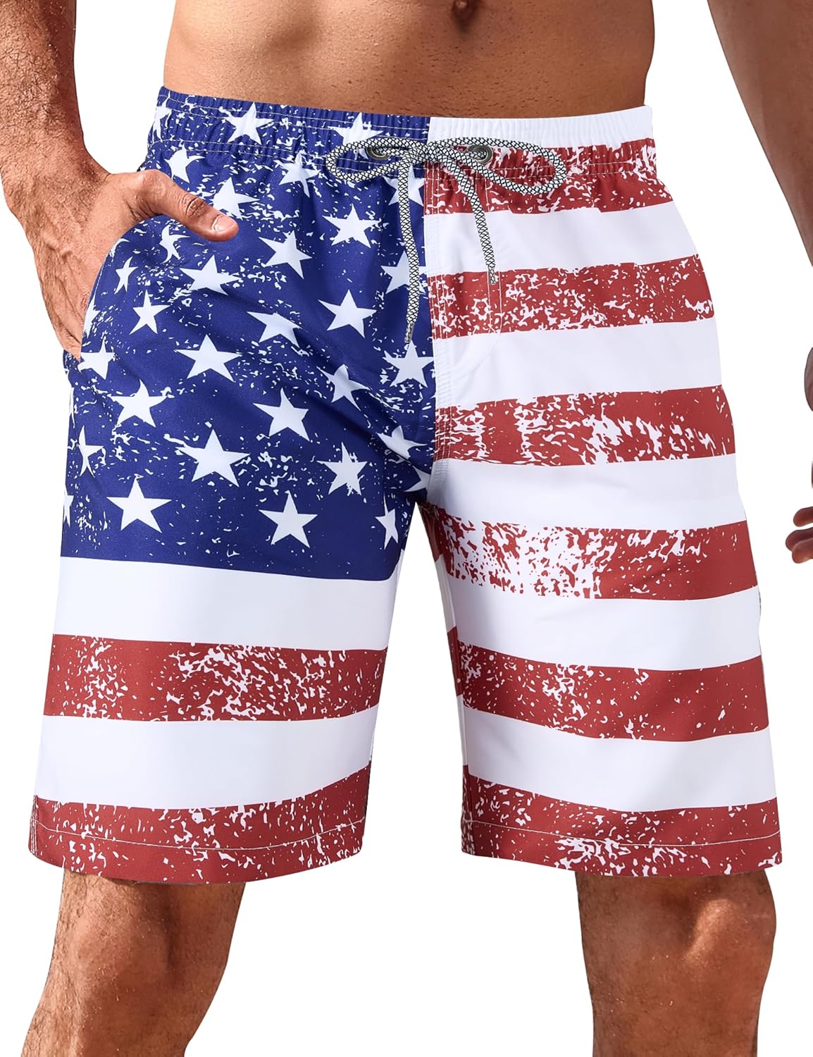 Men's 9" Quick-Dry Stretch Swim Trunks with Mesh Lining & Pockets - Picture 43 of 47