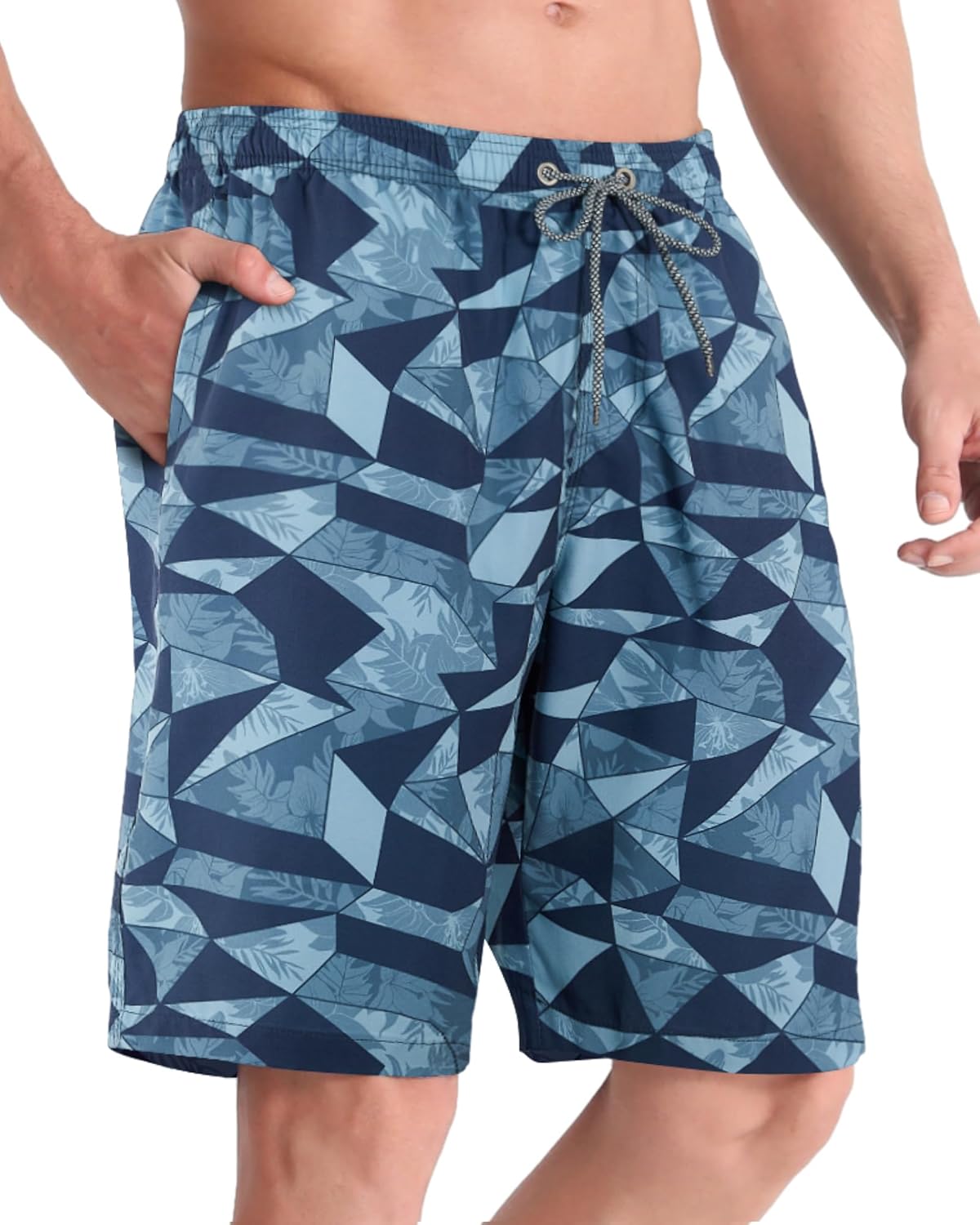 Men's 9" Quick-Dry Stretch Swim Trunks with Mesh Lining & Pockets - Picture 45 of 47