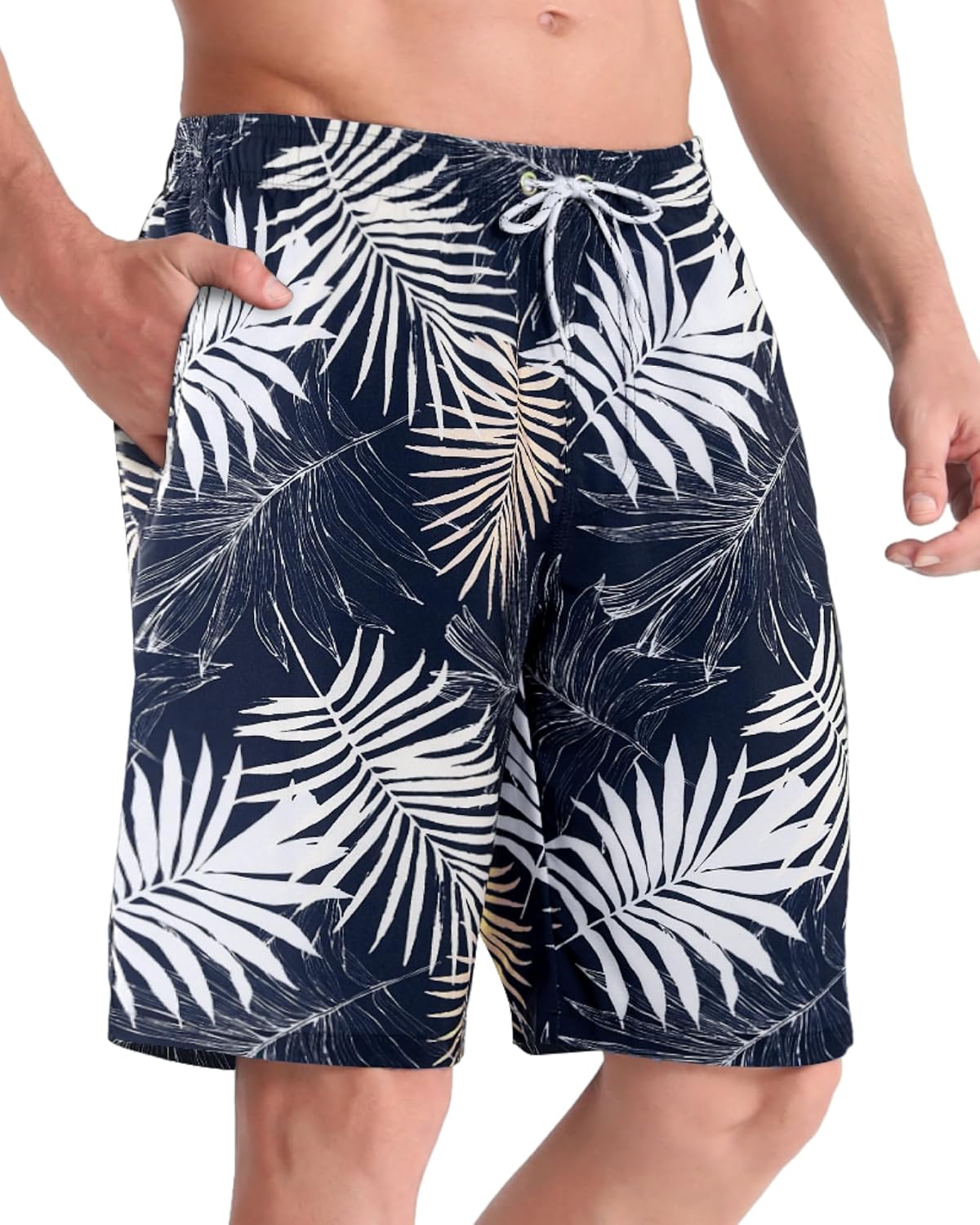 Men's 9" Quick-Dry Stretch Swim Trunks with Mesh Lining & Pockets - Picture 46 of 47