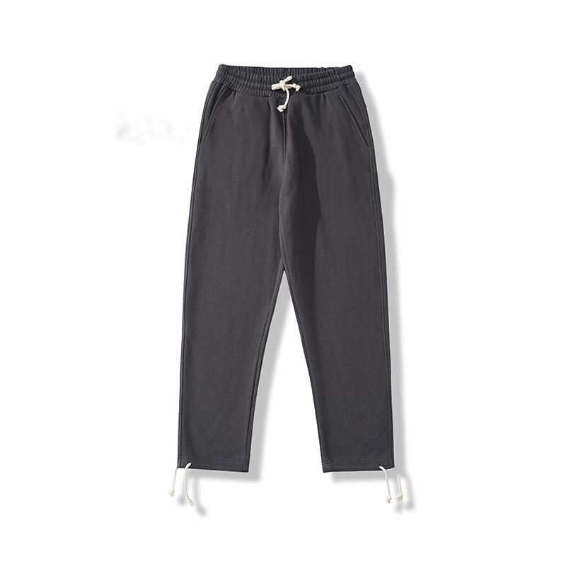 Men’s Straight Sweater Pants Basic Solid Color Thick Sports Casual Pants
