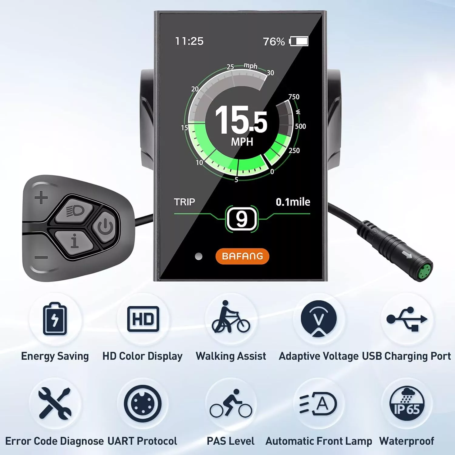 BAFANG DPC18 Display LCD UART For Bafang Mid Drive Motor BBS01B BBS02B BBSHD