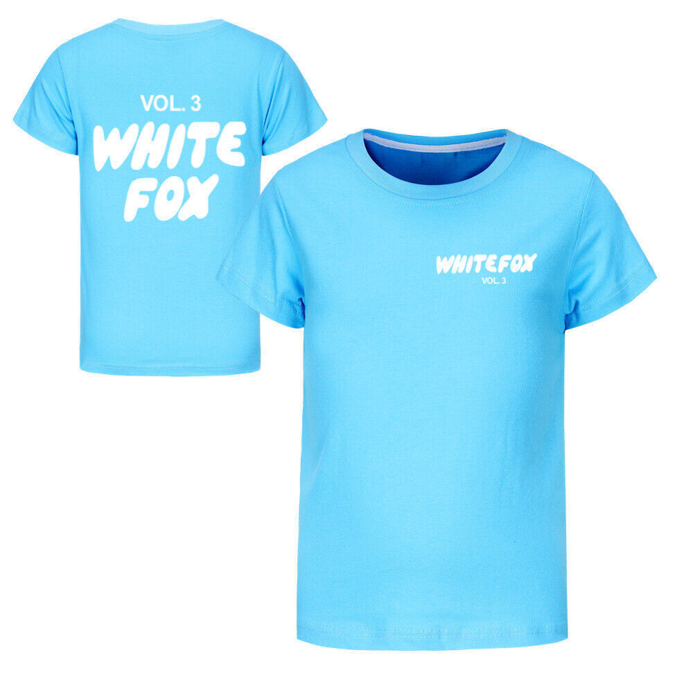 Kids Girls White Boys Foxes Cotton Casual Short Sleeve T-shirt Tops Gifts 2-13Y