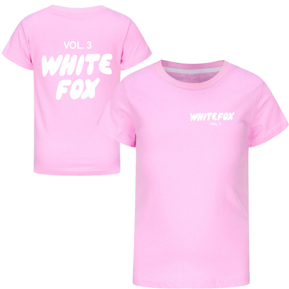 Kids Girls White Boys Foxes Cotton Casual Short Sleeve T-shirt Tops Gifts 2-13Y