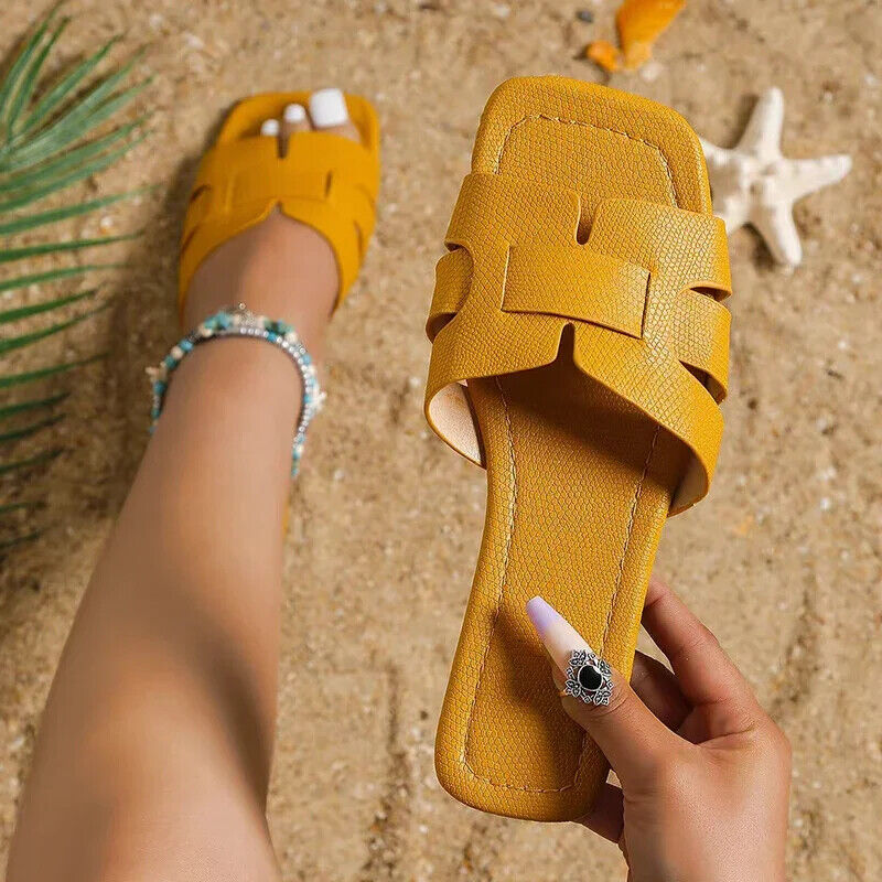 Luxury Summer Slippers Flat Beach Sandals Flip Flops Design Slides Shoes Woman