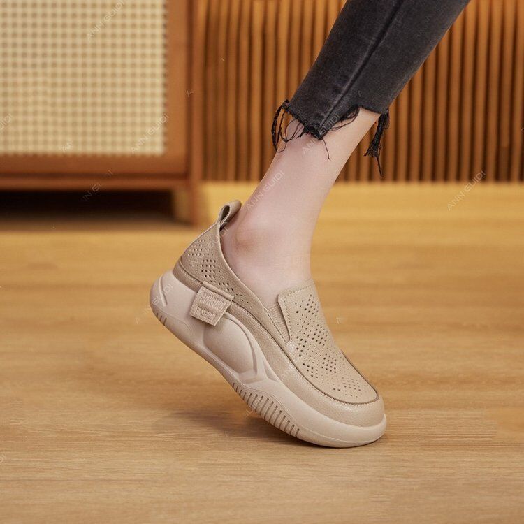 Mocasines de plataforma transpirables con suela gruesa para mujeres Zapatos cómodos para uso diario - Imagen 18 de 20