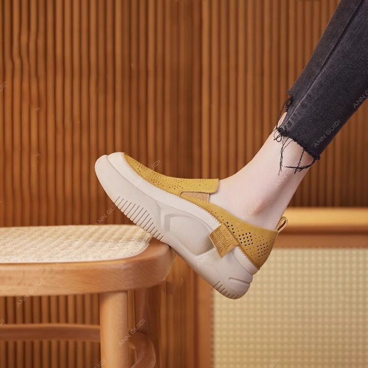 Mocasines de plataforma transpirables con suela gruesa para mujeres Zapatos cómodos para uso diario - Imagen 19 de 20