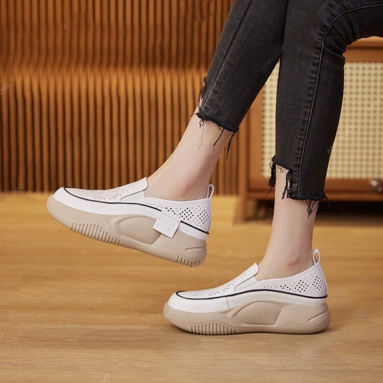 Mocasines de plataforma transpirables con suela gruesa para mujeres Zapatos cómodos para uso diario - Imagen 20 de 20