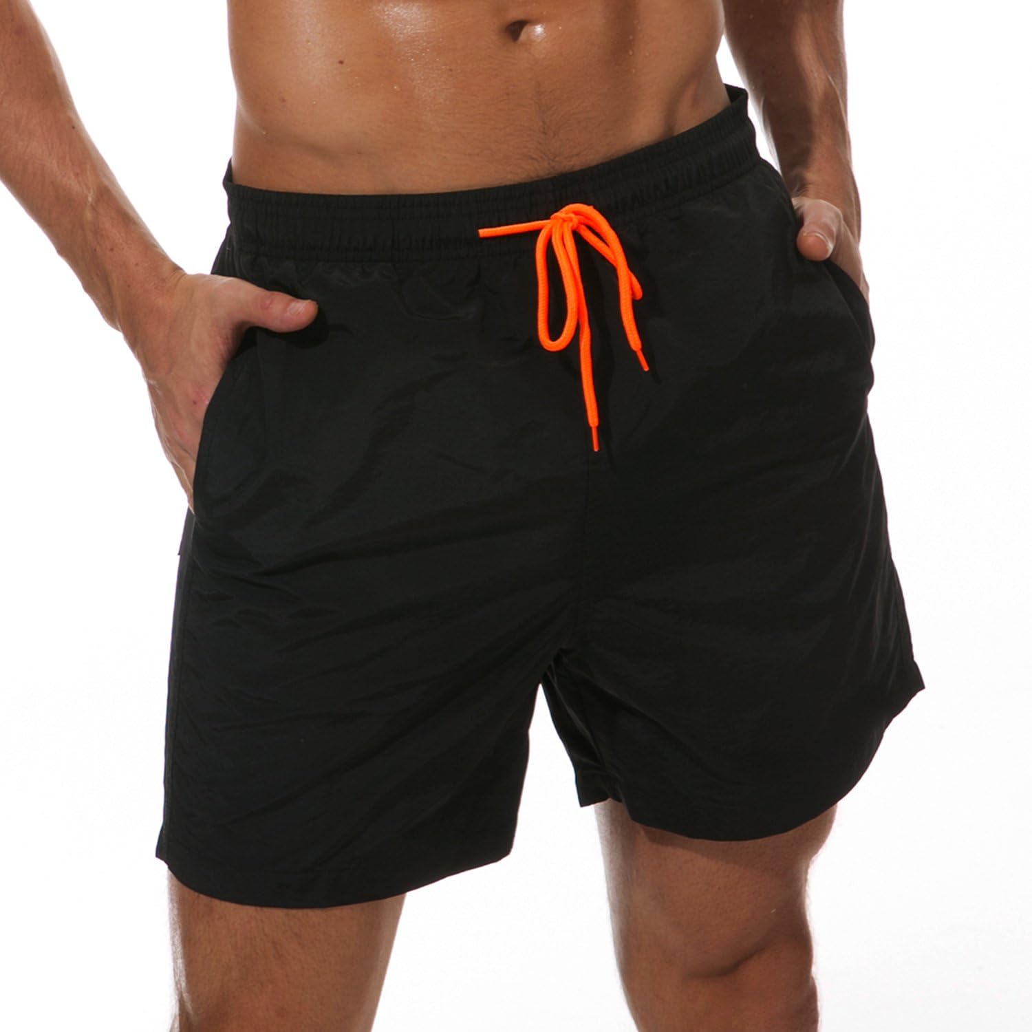 Men's Quick-Dry Swim Trunks Beach Shorts with Pockets - Picture 23 of 40