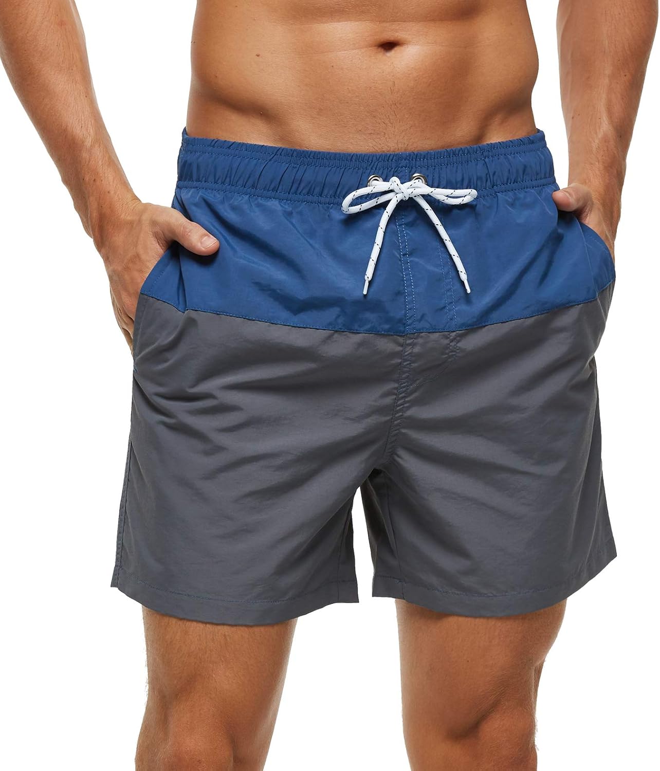 Men's Quick-Dry Swim Trunks Beach Shorts with Pockets - Picture 28 of 40
