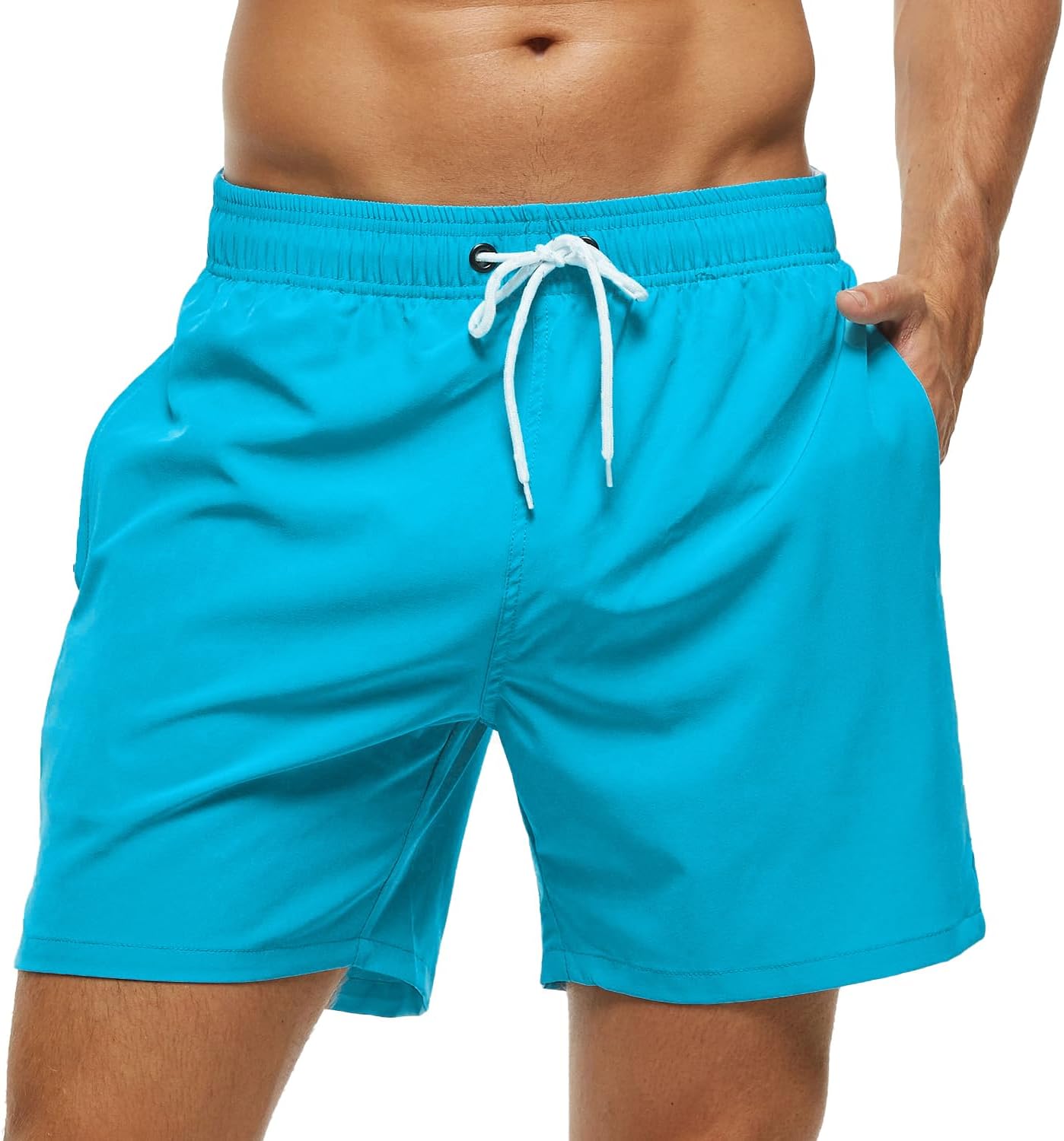 Men's Quick-Dry Swim Trunks Beach Shorts with Pockets - Picture 29 of 40