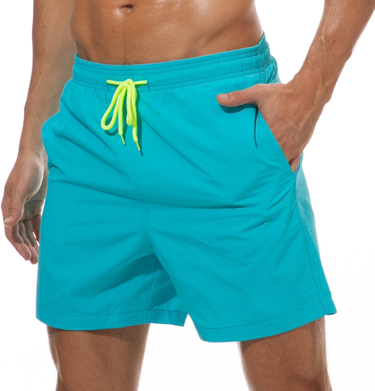 Men's Quick-Dry Swim Trunks Beach Shorts with Pockets - Picture 31 of 40