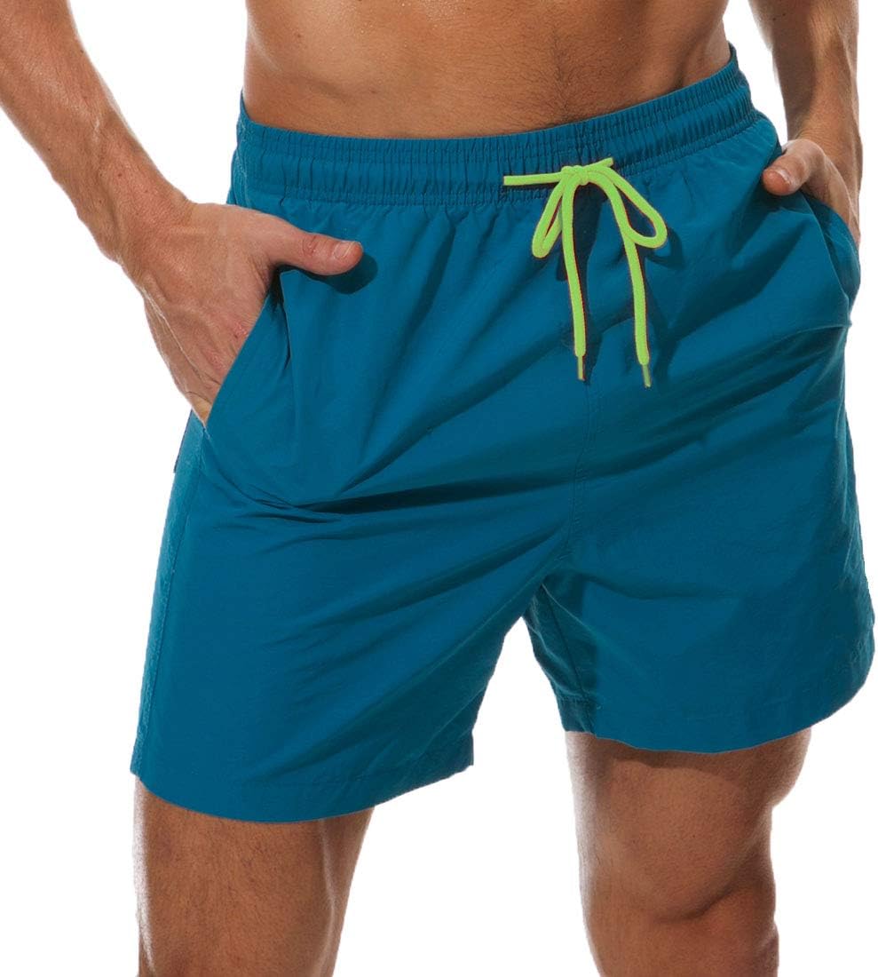 Men's Quick-Dry Swim Trunks Beach Shorts with Pockets - Picture 33 of 40
