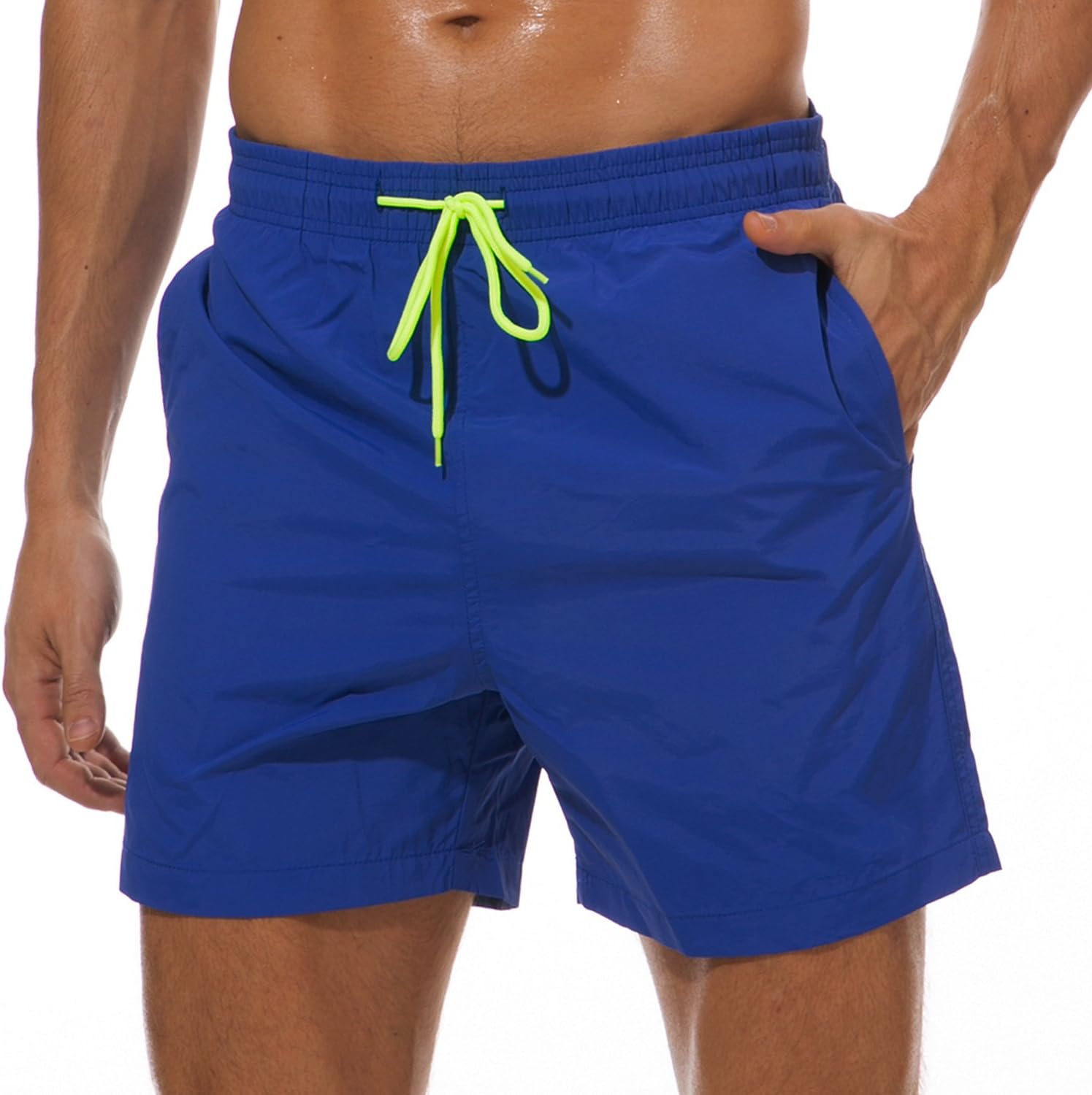 Men's Quick-Dry Swim Trunks Beach Shorts with Pockets - Picture 34 of 40