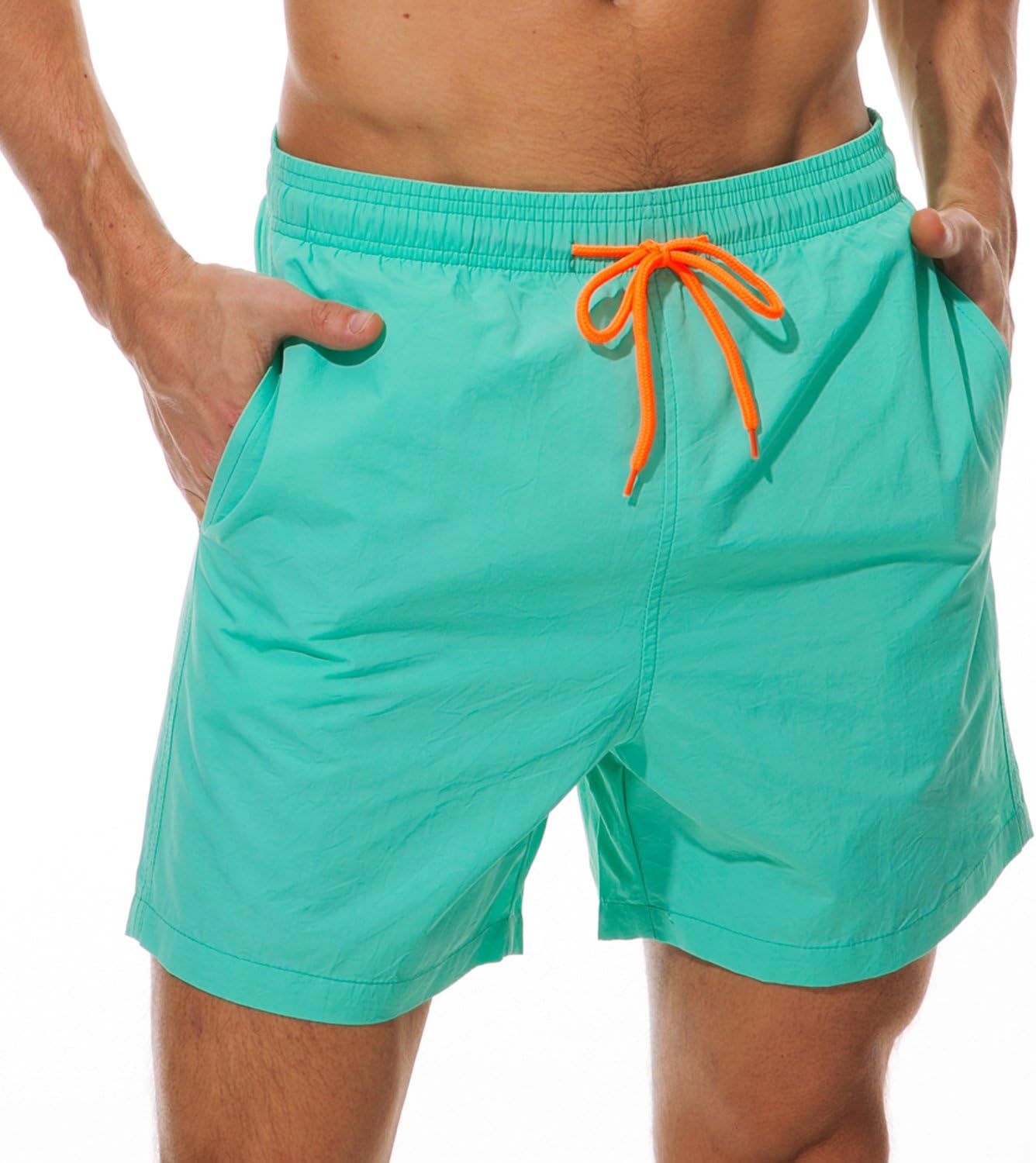 Men's Quick-Dry Swim Trunks Beach Shorts with Pockets - Picture 35 of 40