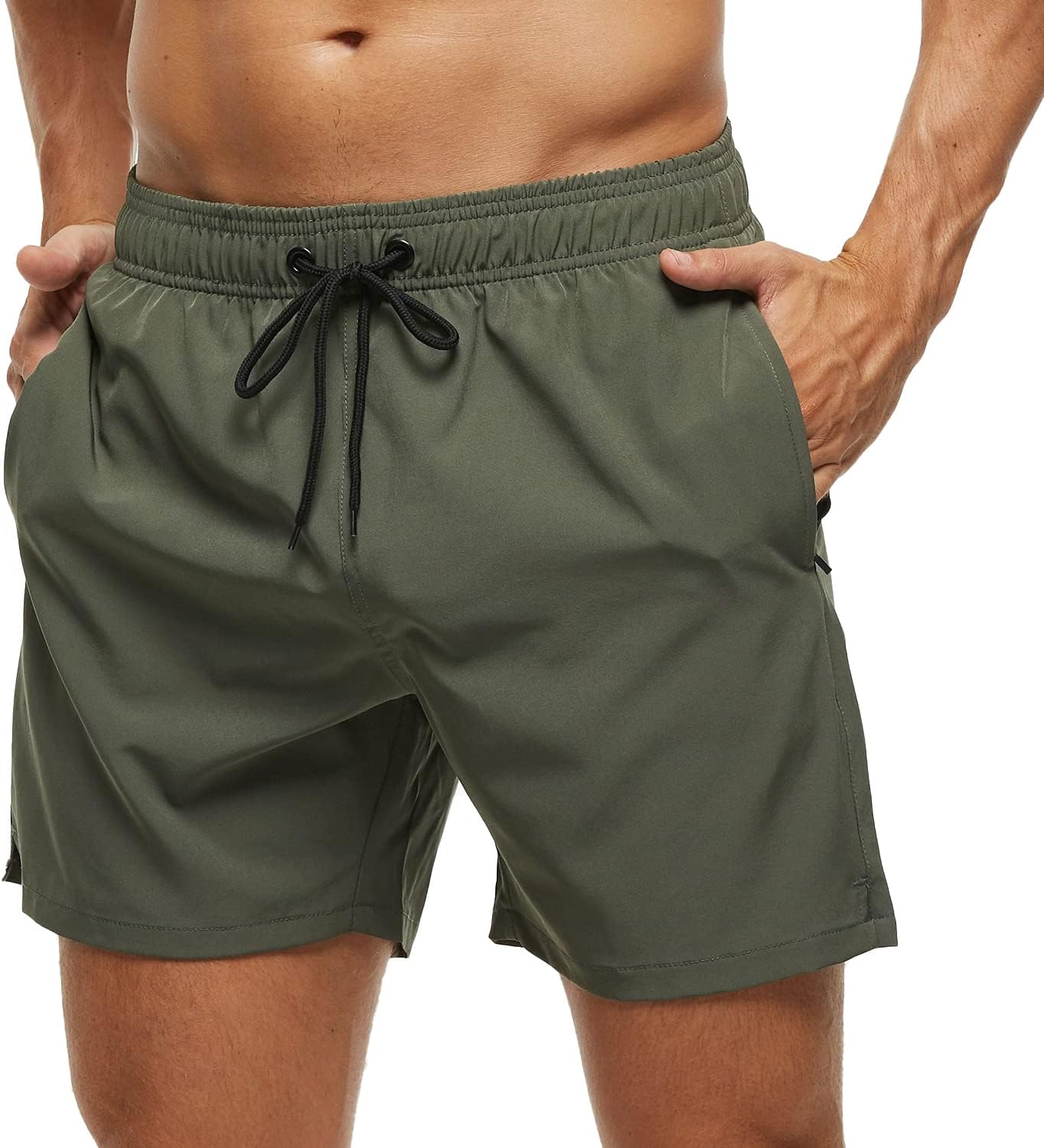 Men's Quick-Dry Swim Trunks Beach Shorts with Pockets - Picture 36 of 40