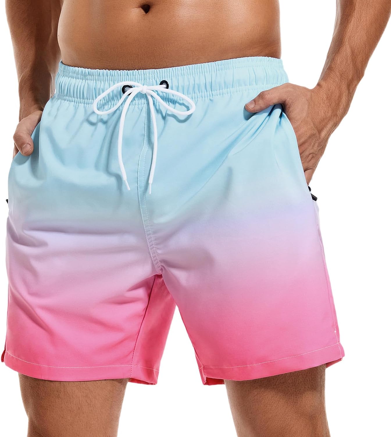 Men's Quick-Dry Swim Trunks Beach Shorts with Pockets - Picture 40 of 40