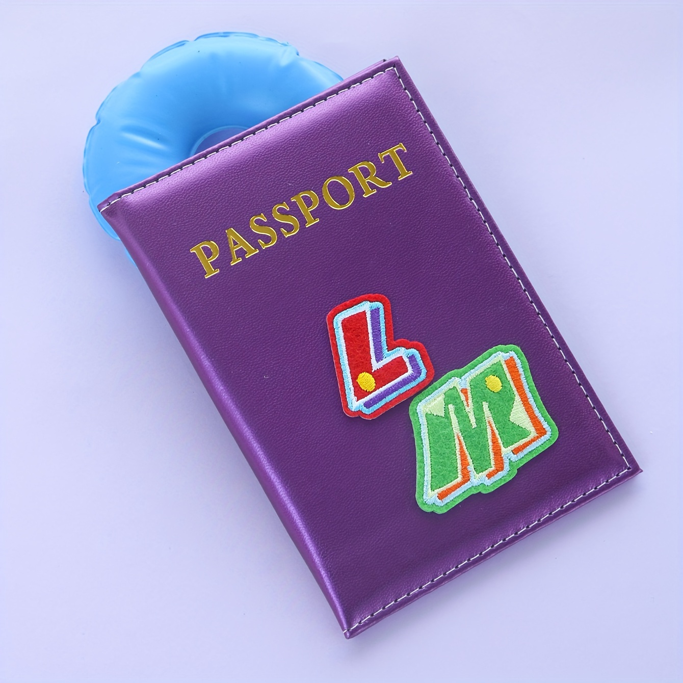 Personalized PU Passport Cover Monogram – Lightweight Foldable Travel Wallet
