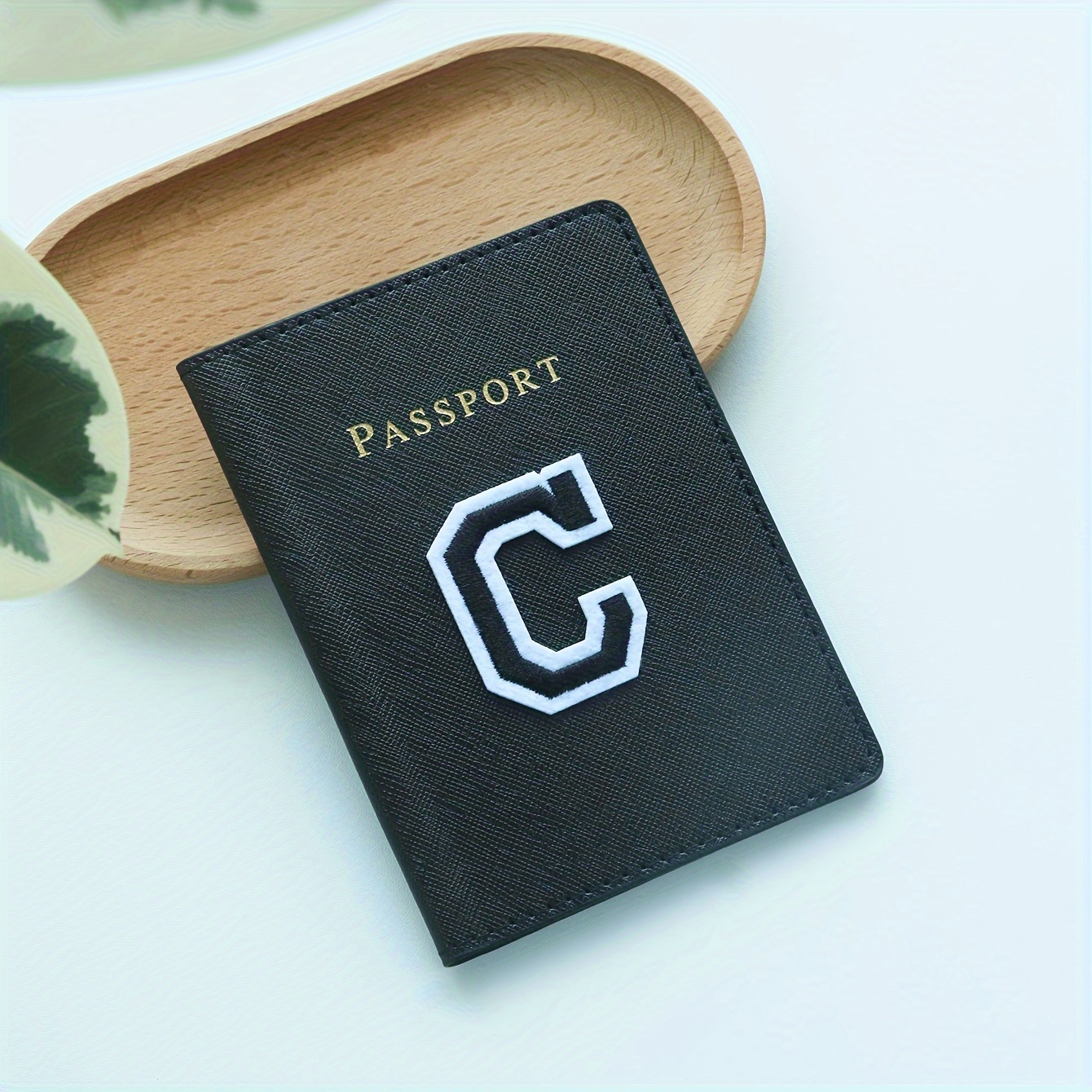 Personalized PVC Passport Cover with Embroidered Initial – Sports Style