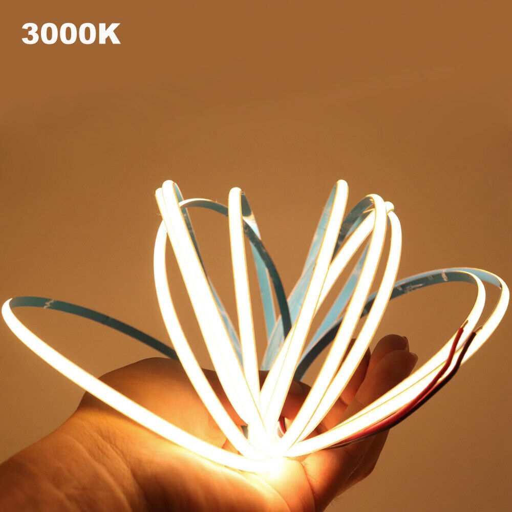 12V COB LED Strip 4mm Width 480LED/m High Bright Flexible Tape Lights Room Decor - Picture 14 of 15