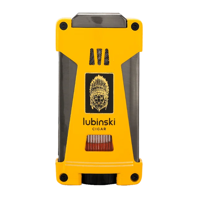 Lubinski 3Jet Blue Flame Torch Lighters Metal Refillable Cigar W/ Cigar Drill