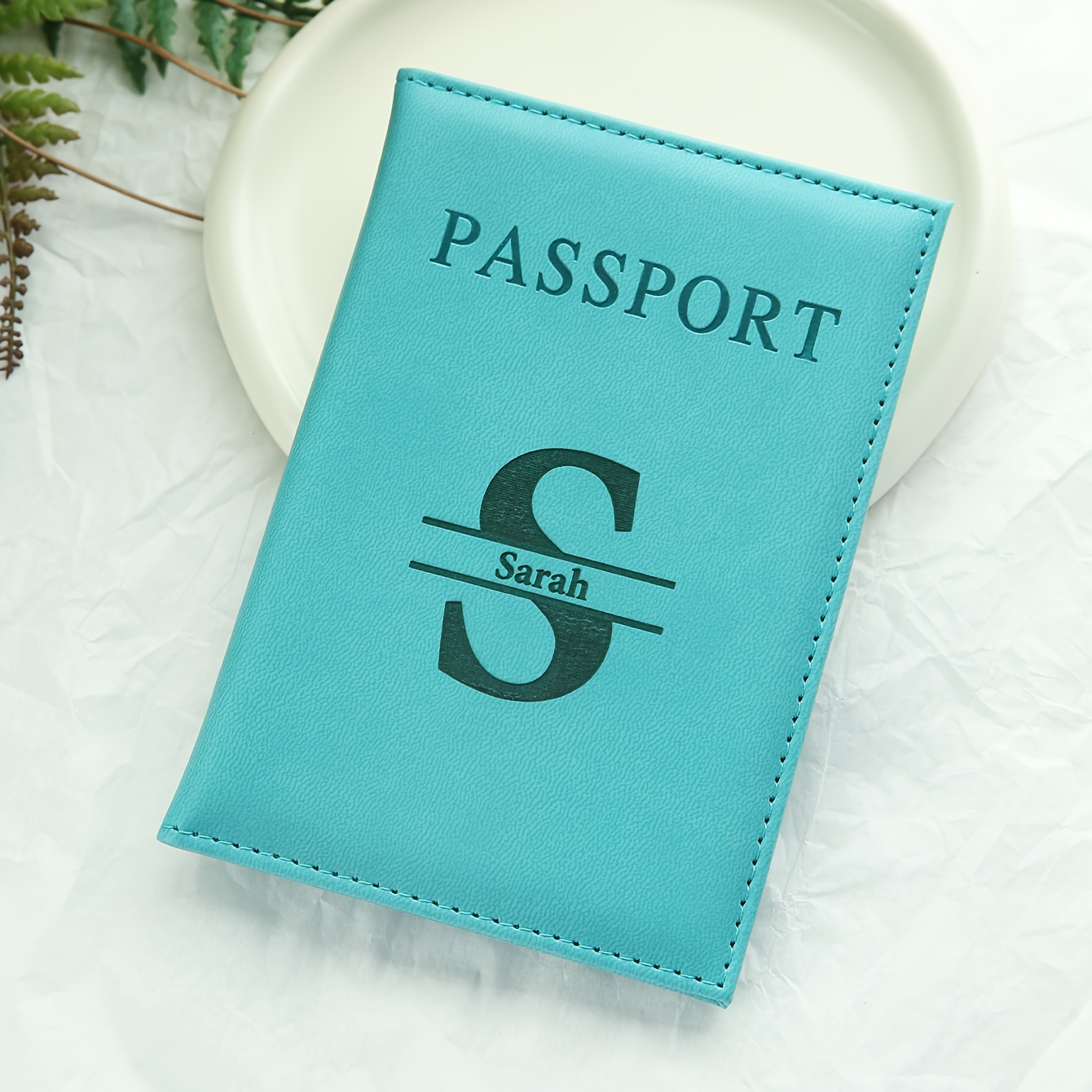 Personalized Faux Leather Passport Holder Lightweight