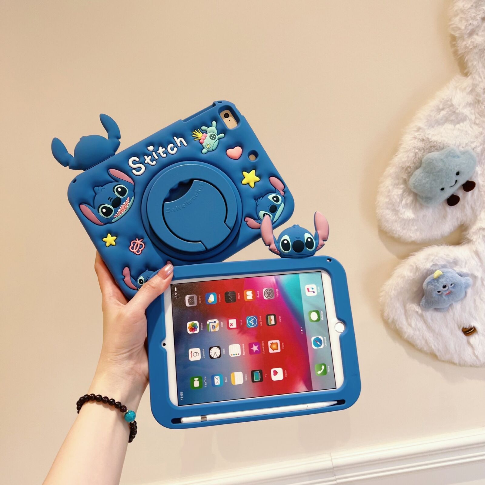 Stitch Angel Stand Case Shockproof Cover Strap For iPad 7/8/9/10th Air10.2'10.9' - Picture 19 of 25