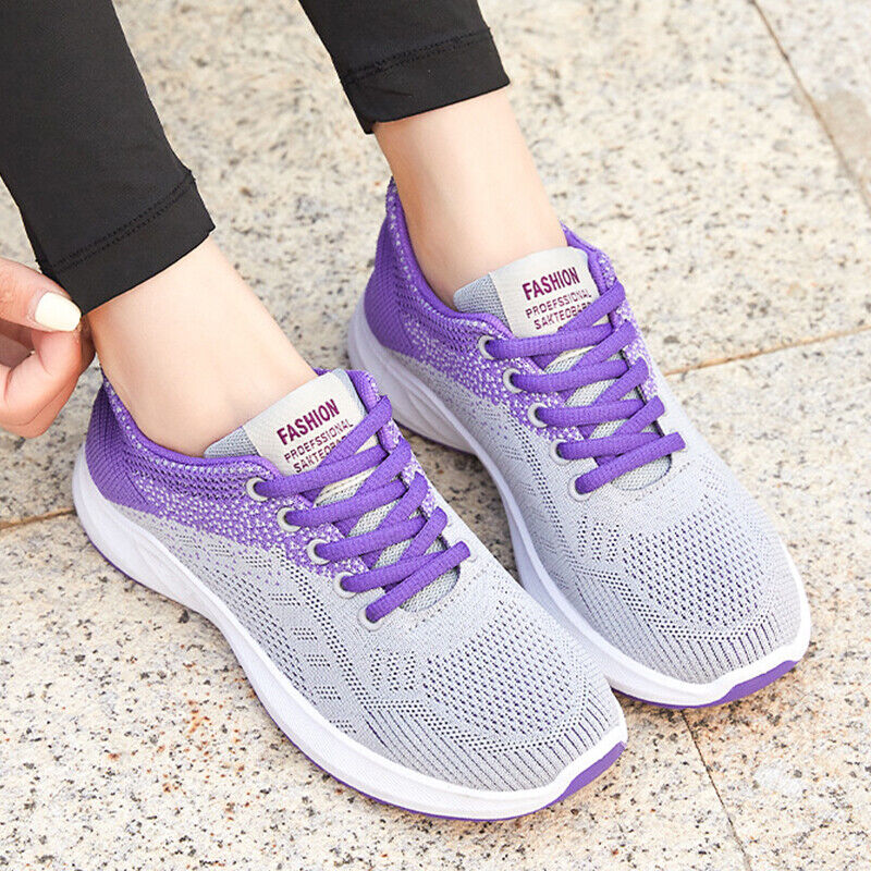 Damen Sneaker Laufschuhe Damen Schnürschuhe Flach Bequem Fitness Gym Sport Größe