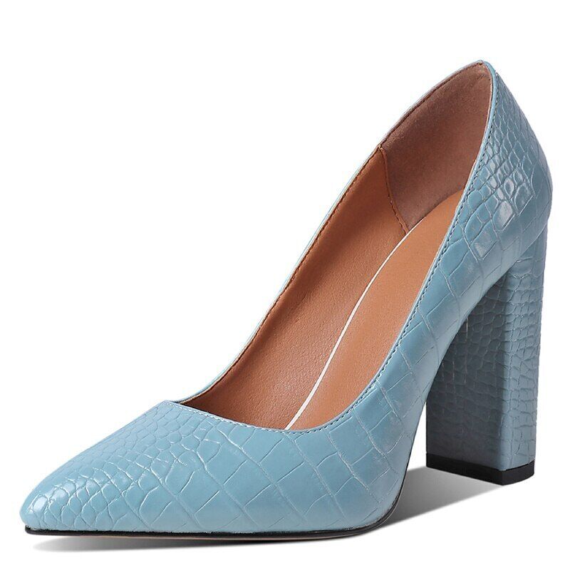 Fashion Women High Heels Pointed Toe Thick Heel Pumps New Office Dress Shoes - Picture 15 of 18