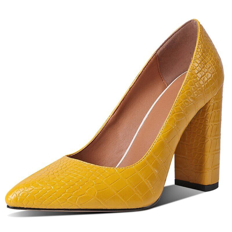 Fashion Women High Heels Pointed Toe Thick Heel Pumps New Office Dress Shoes - Picture 18 of 18