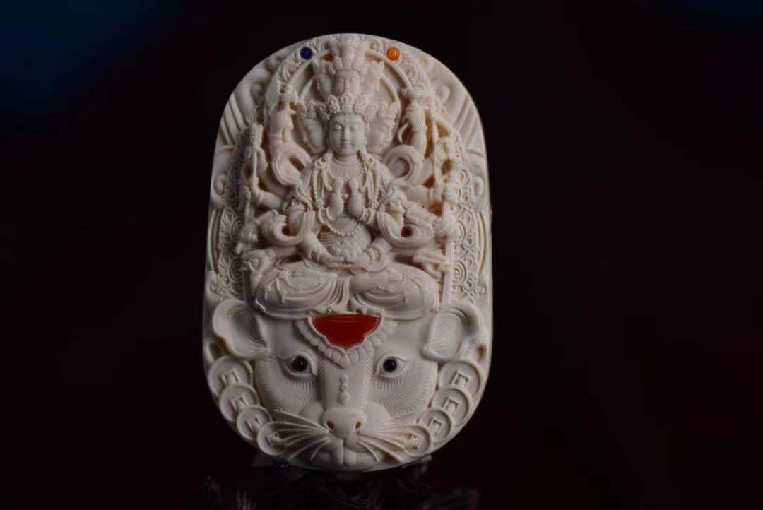 Carved Zodiac Natal Buddha Pendant Patron Saint Guanyin Pendant - Picture 22 of 33