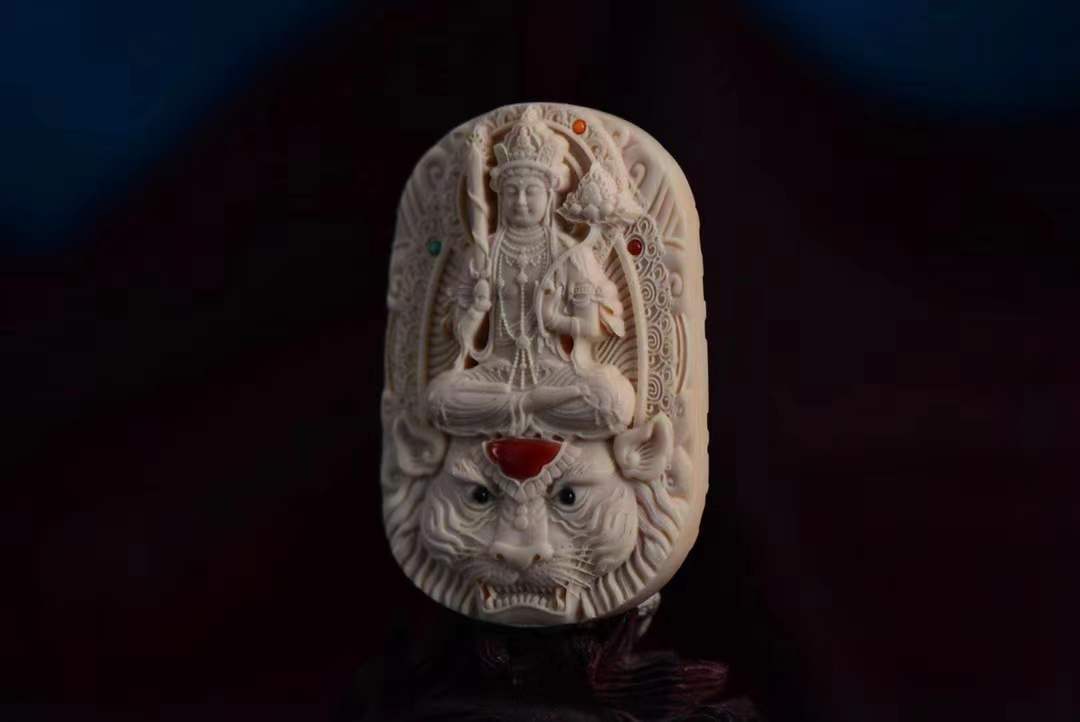 Carved Zodiac Natal Buddha Pendant Patron Saint Guanyin Pendant - Picture 24 of 33
