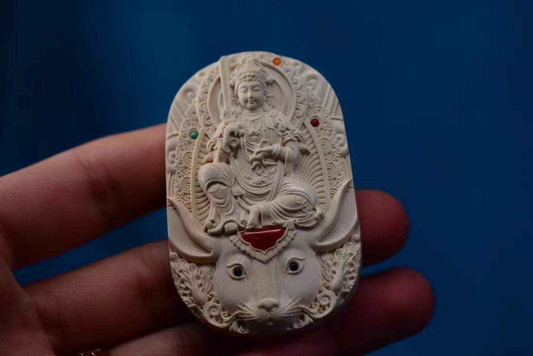 Carved Zodiac Natal Buddha Pendant Patron Saint Guanyin Pendant - Picture 25 of 33