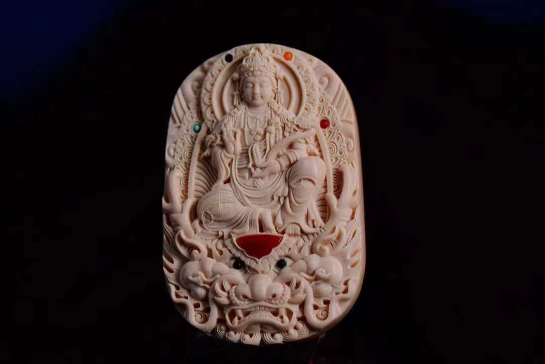 Carved Zodiac Natal Buddha Pendant Patron Saint Guanyin Pendant - Picture 26 of 33