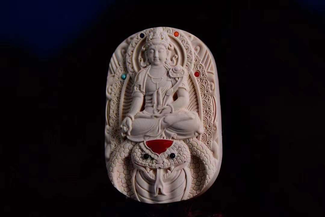 Carved Zodiac Natal Buddha Pendant Patron Saint Guanyin Pendant - Picture 27 of 33