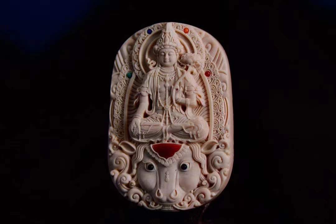 Carved Zodiac Natal Buddha Pendant Patron Saint Guanyin Pendant - Picture 28 of 33